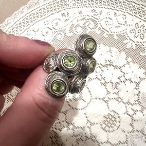 Sterling silver size 8 Peridot stone ring